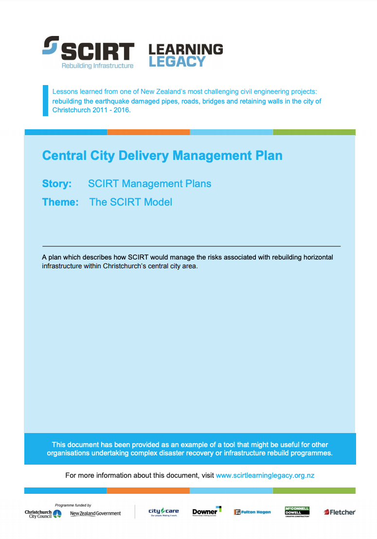 Central City Delivery Management Plan Cover