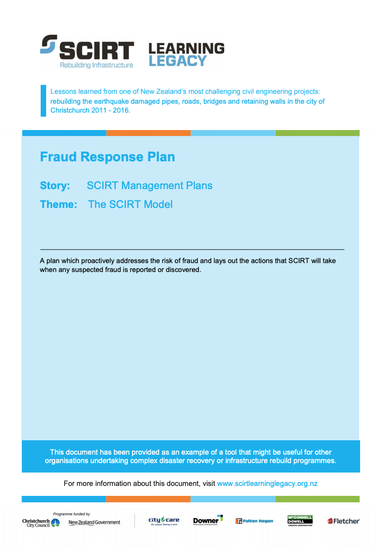 Fraud Response Plan Cover