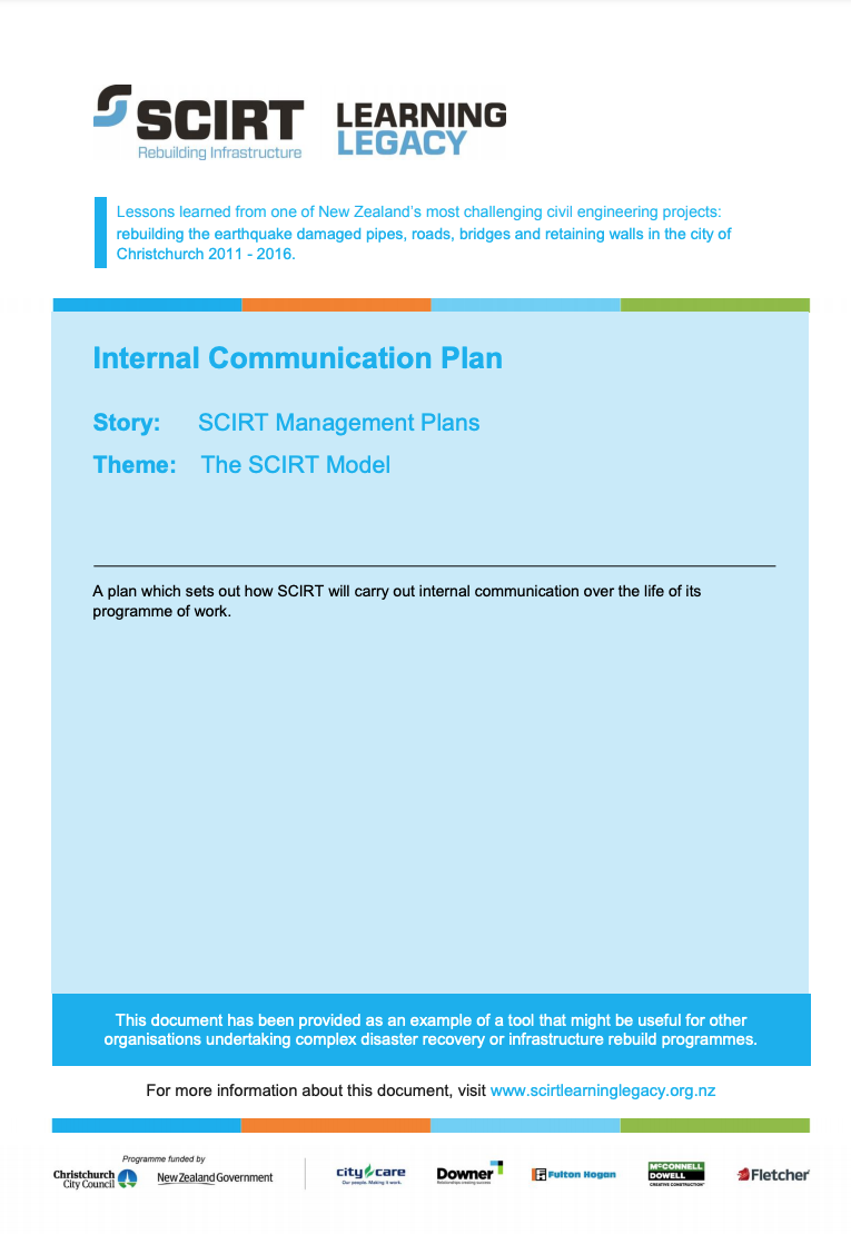 Internal Communication Plan Cover