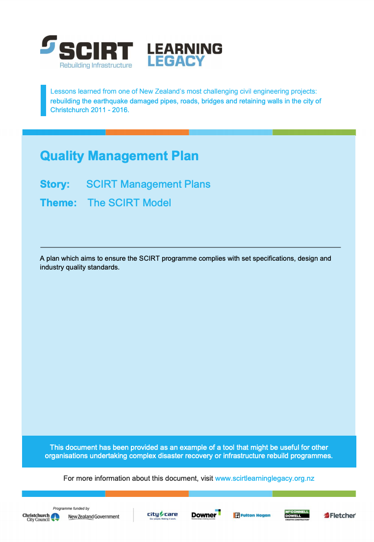 Quality Management Plan Cover