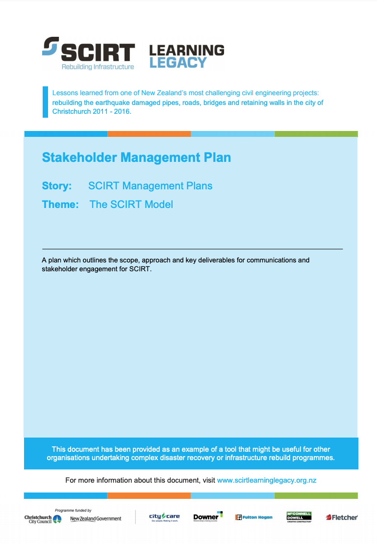 Stakeholder Management Plan Cover