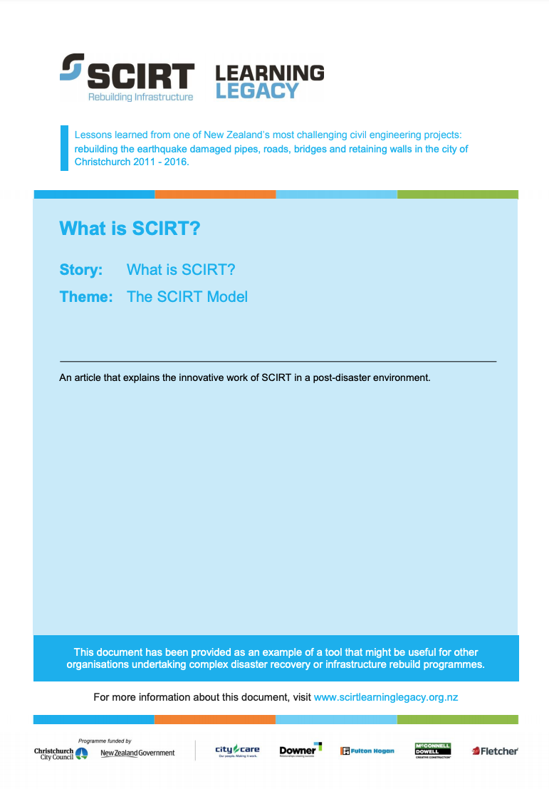 What is SCIRT? Cover