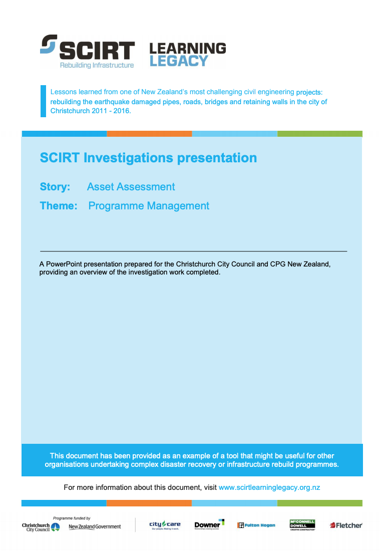 SCIRT Investigations presentation Cover