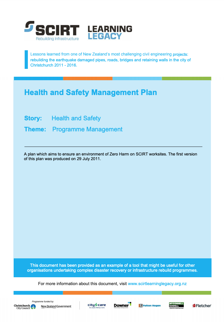 Health and Safety Management Plan Cover