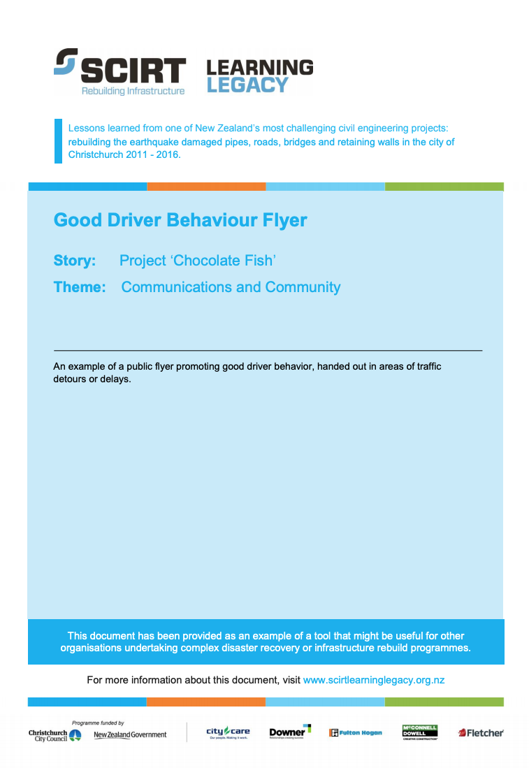 Good driver behaviour flyer Cover