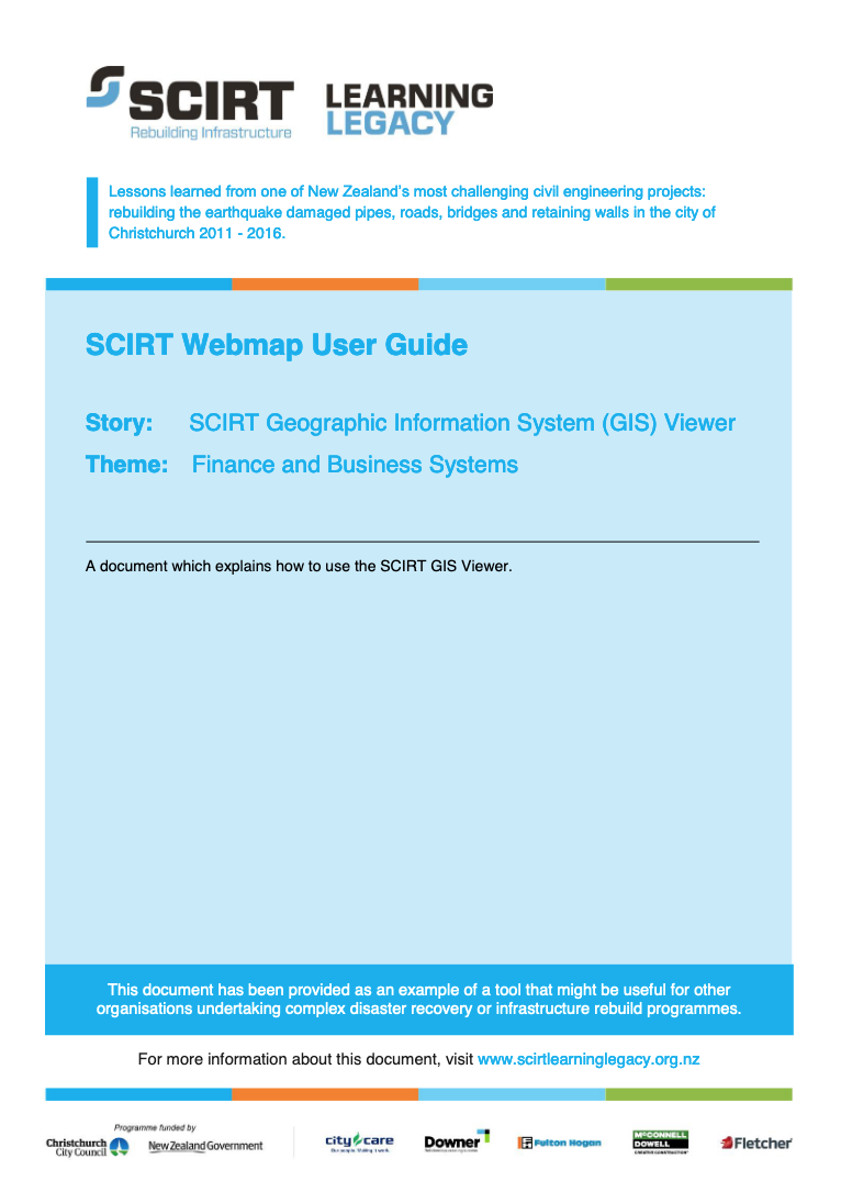 SCIRT Webmap User Guide Cover