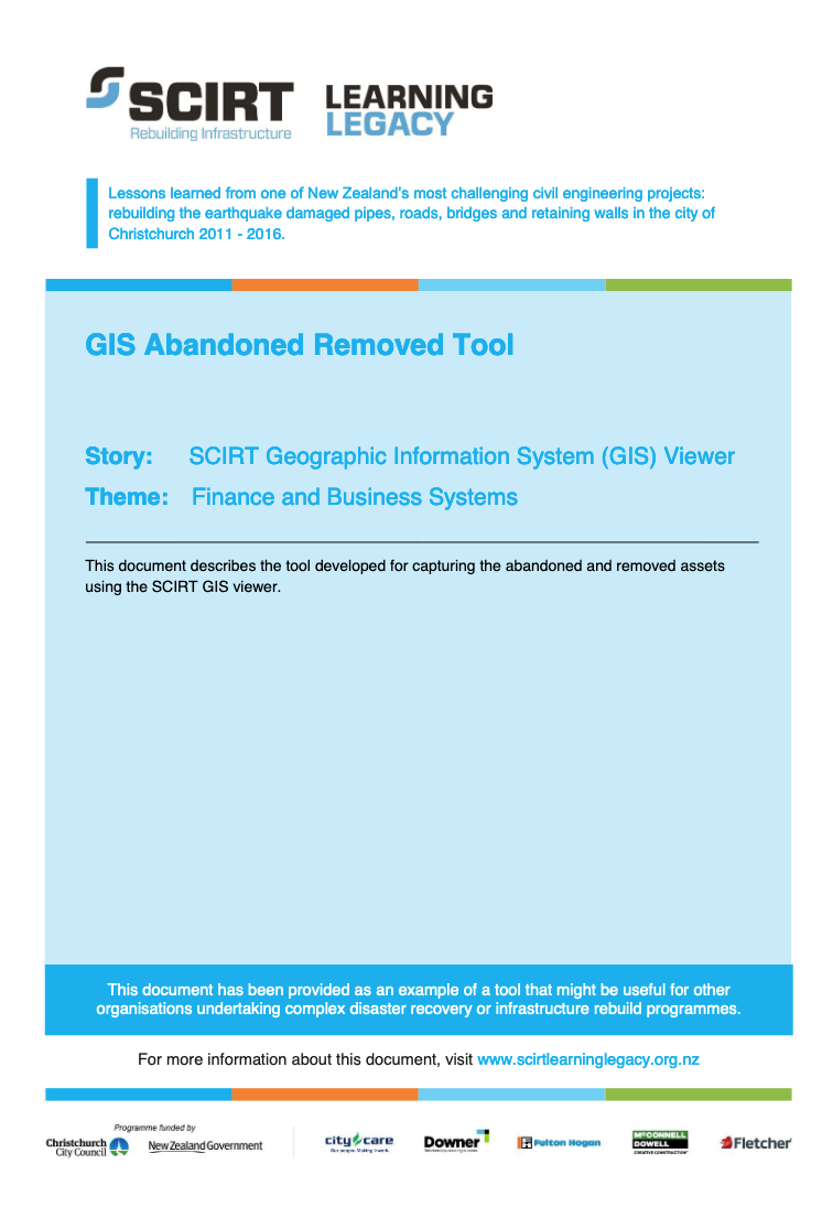 GIS Abandoned Removed Tool Cover