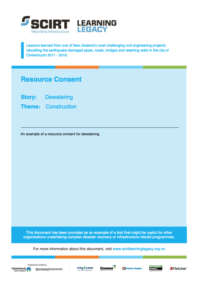  Resource Consent Cover