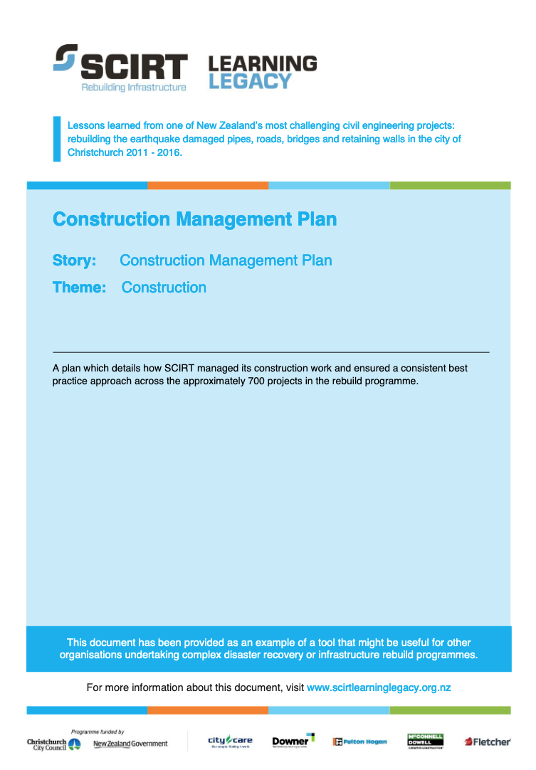 Construction Management Plan Cover